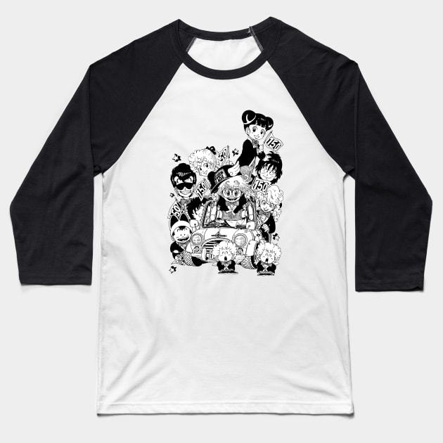 Penguin Village Residents Baseball T-Shirt by buckland